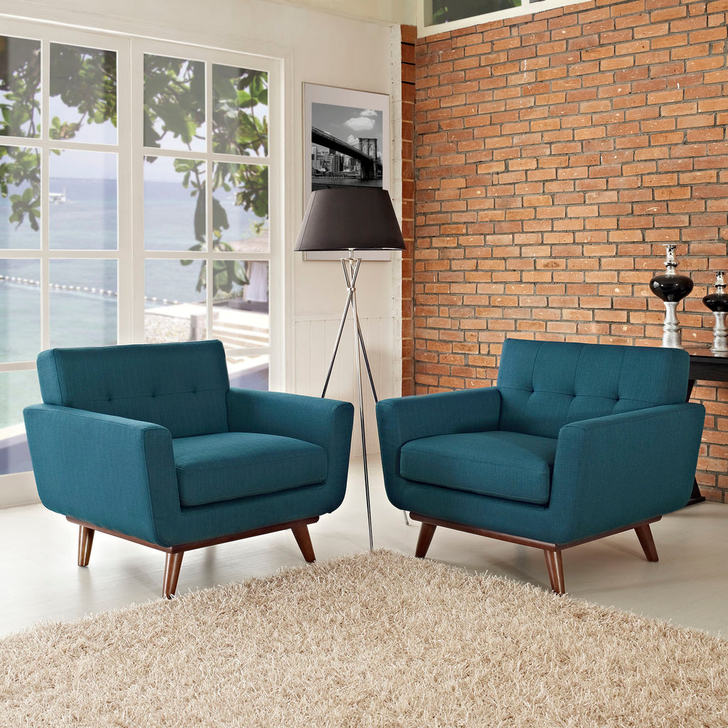 Engage Armchair Wood Set of 2 in Azure