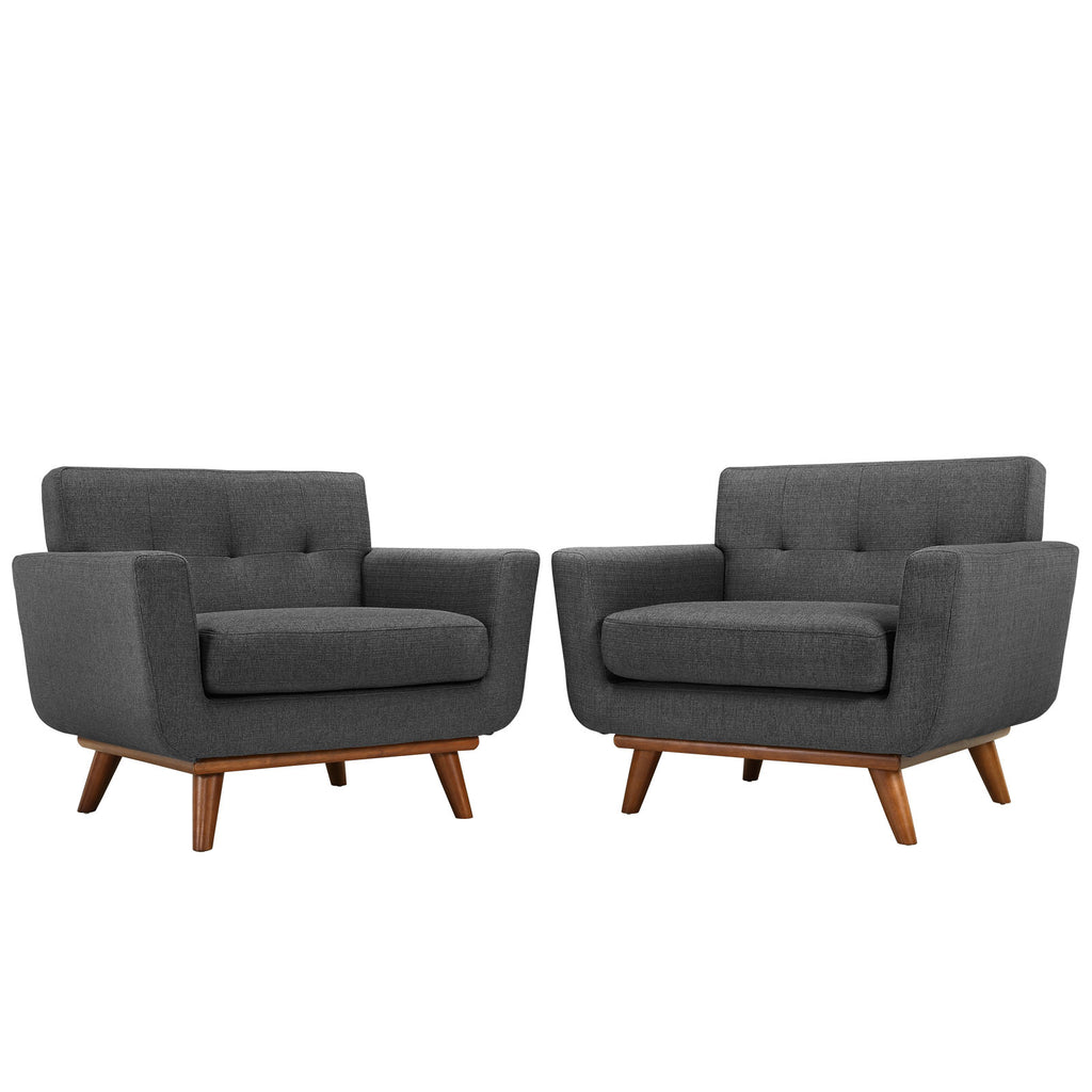 Engage Armchair Wood Set of 2 in Gray