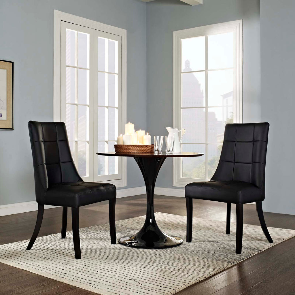 Noblesse Dining Chair Vinyl Set of 2 in Black