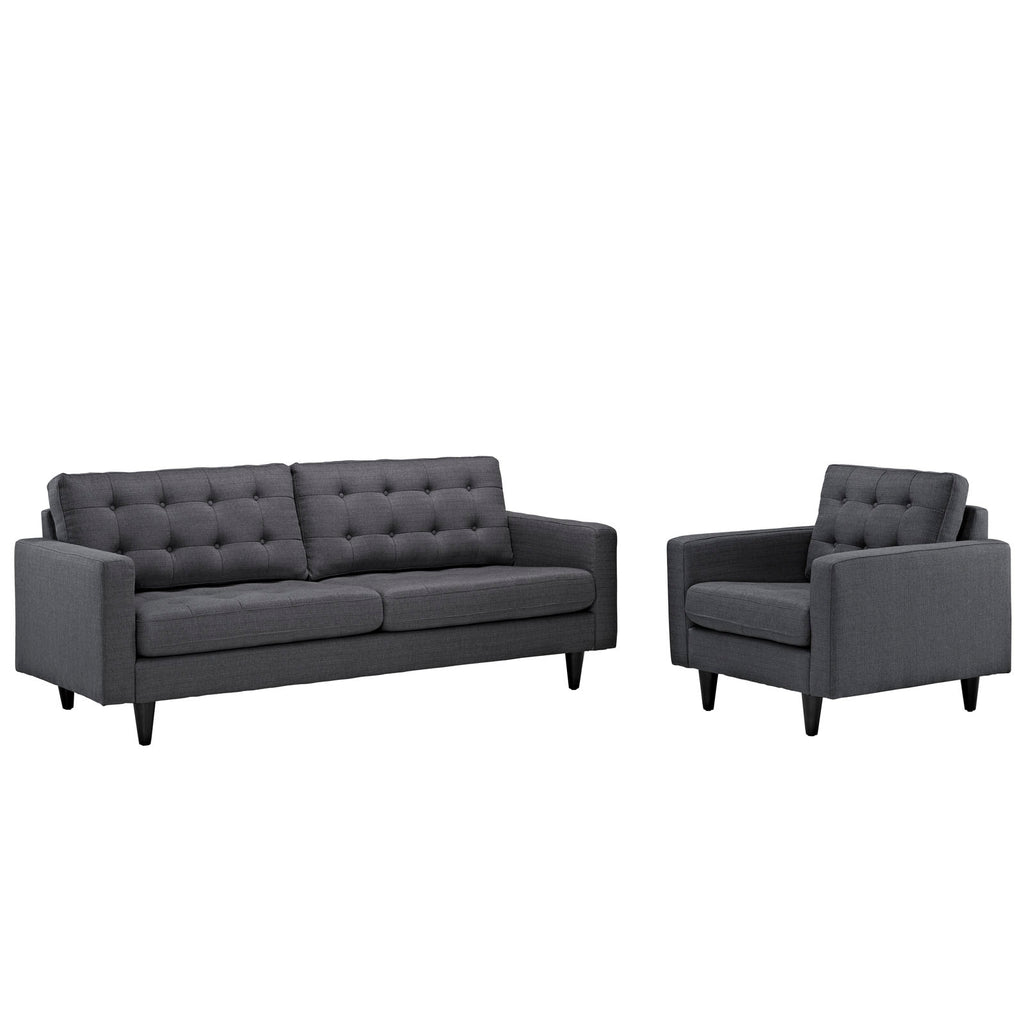 Empress Armchair and Sofa Set of 2 in Gray