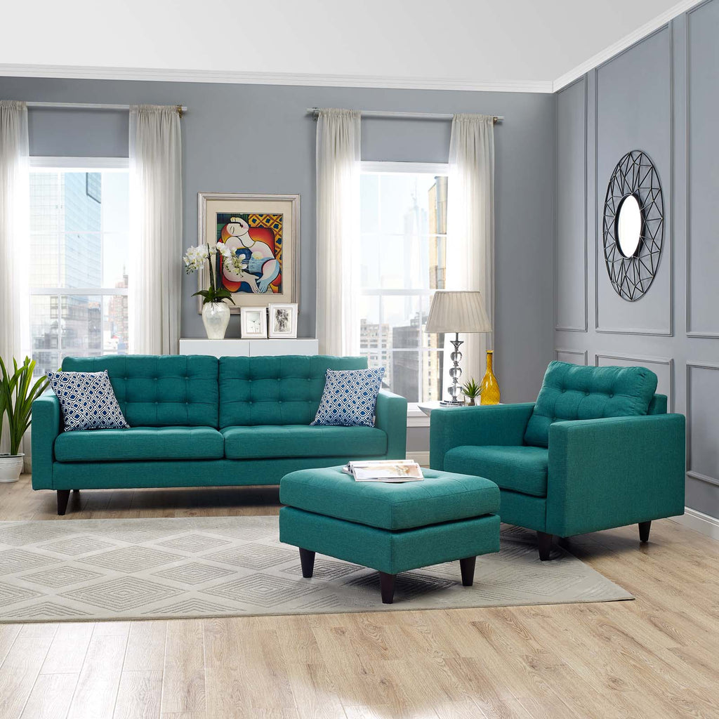 Empress Armchair and Sofa Set of 2 in Teal