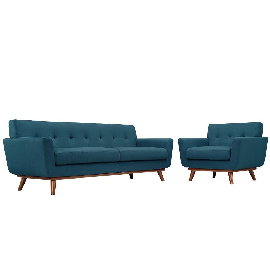 Engage Armchair and Sofa Set of 2 in Azure
