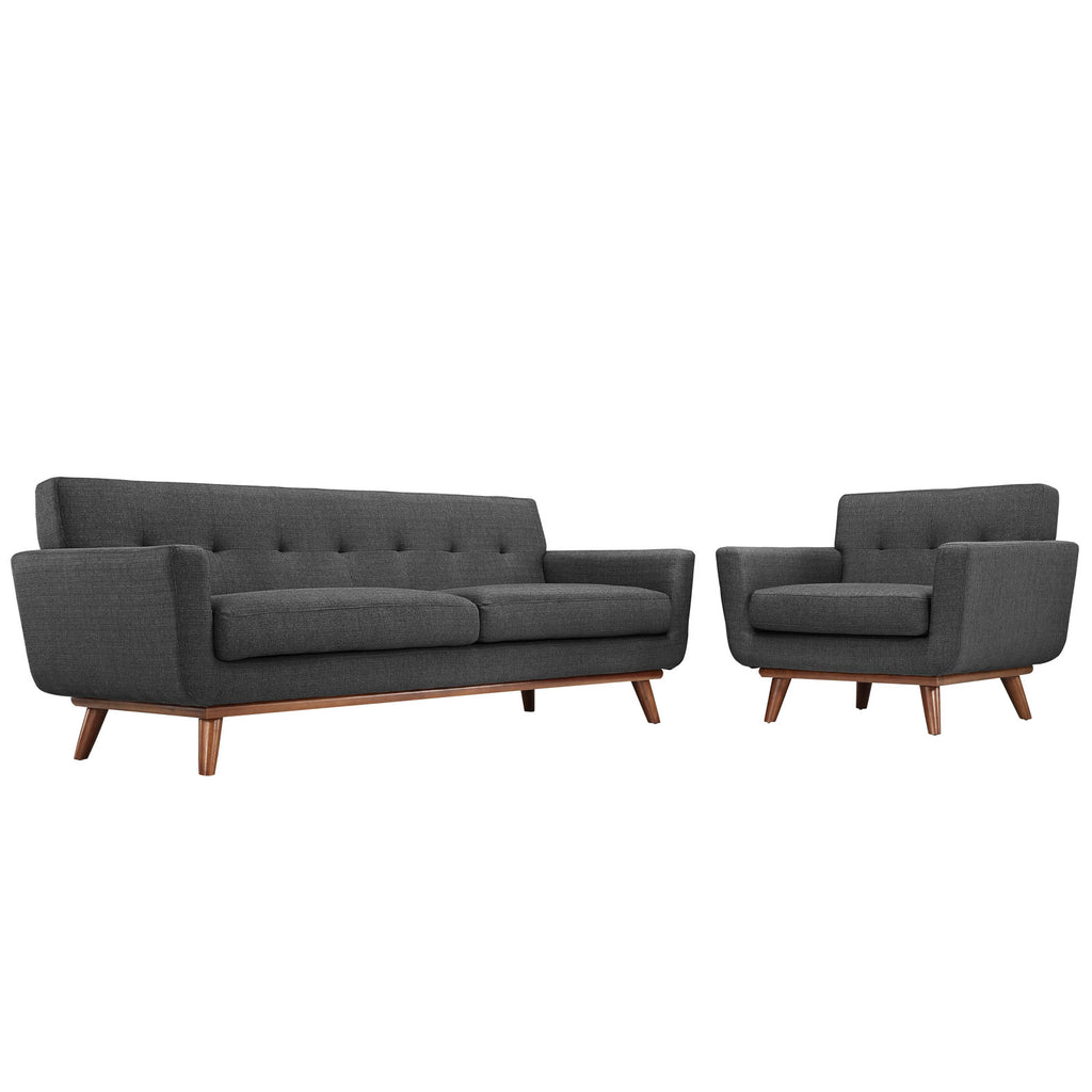 Engage Armchair and Sofa Set of 2 in Gray