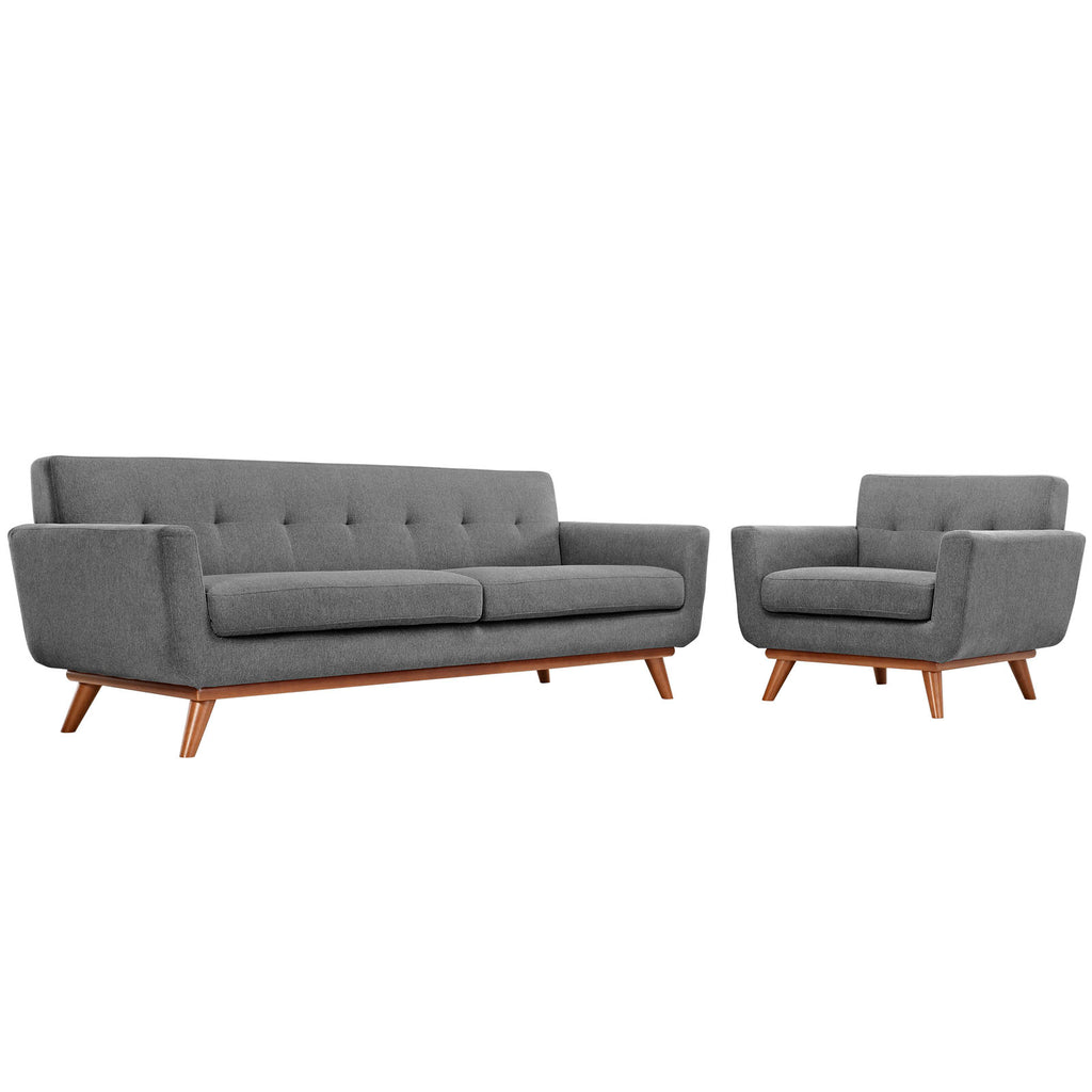 Engage Armchair and Sofa Set of 2 in Expectation Gray