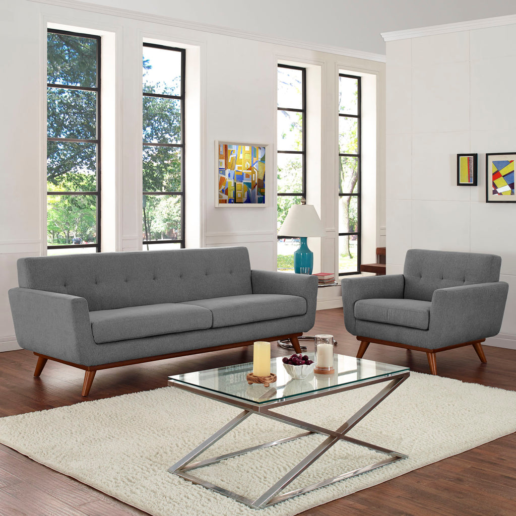 Engage Armchair and Sofa Set of 2 in Expectation Gray