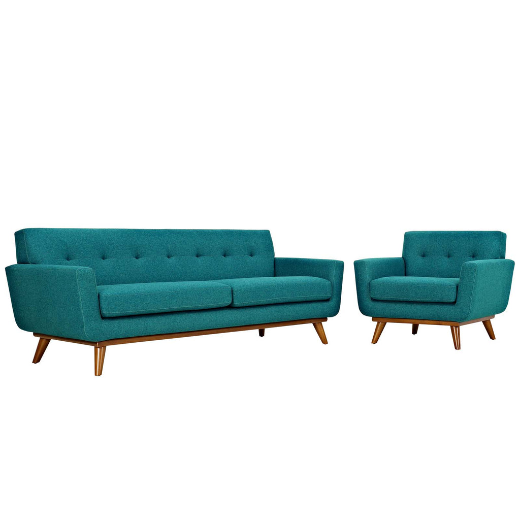 Engage Armchair and Sofa Set of 2 in Teal