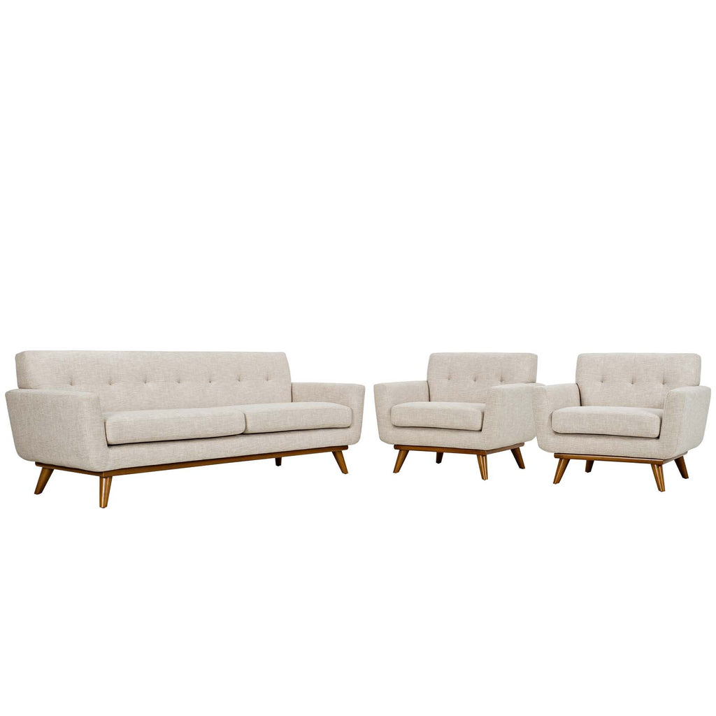Engage Armchairs and Sofa Set of 3 in Beige