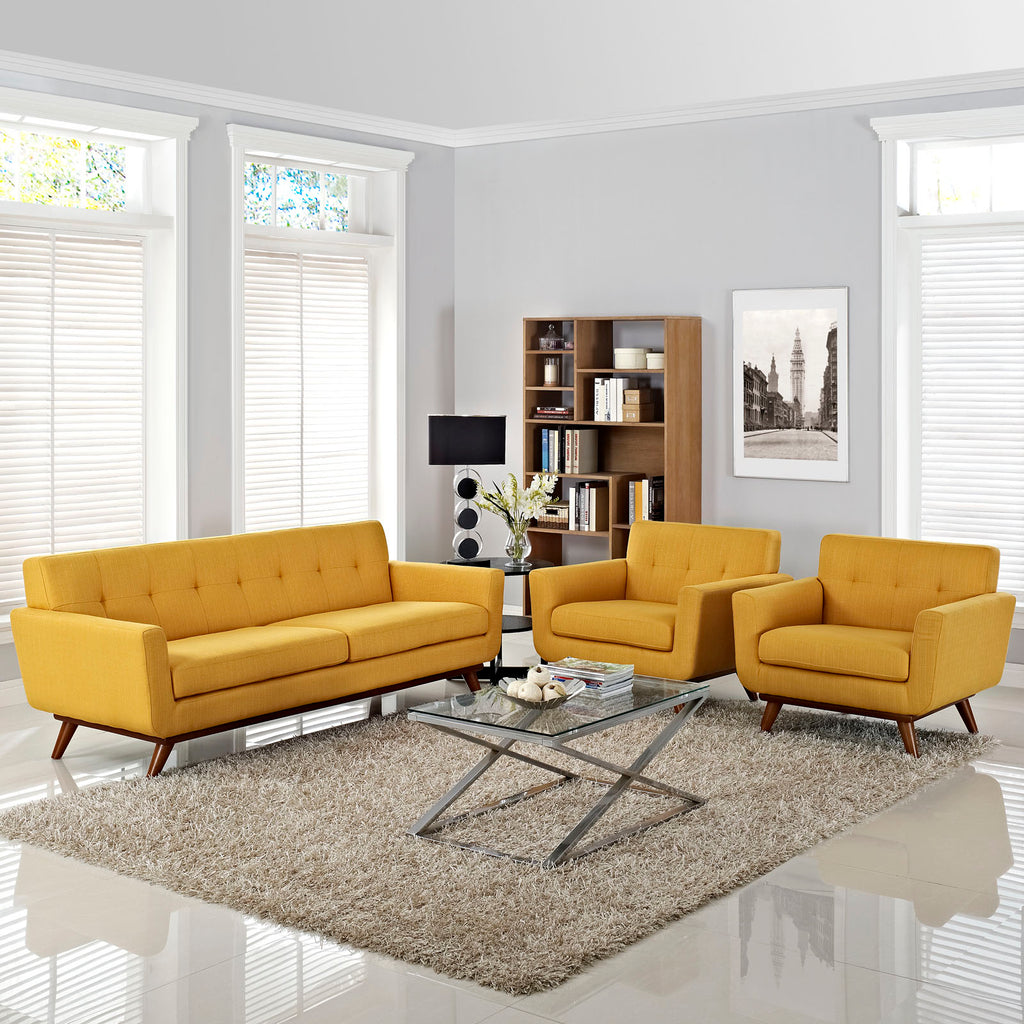 Engage Armchairs and Sofa Set of 3 in Citrus