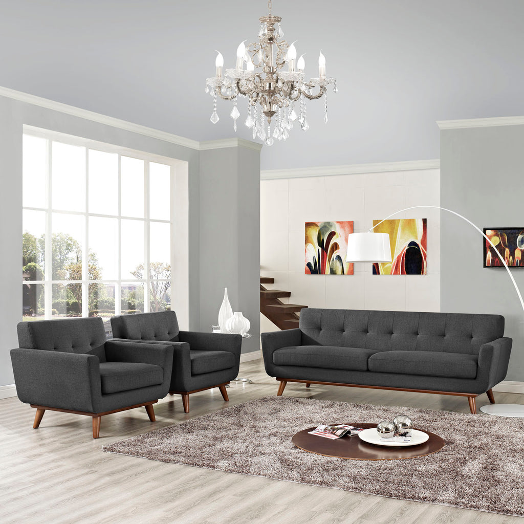 Engage Armchairs and Sofa Set of 3 in Gray