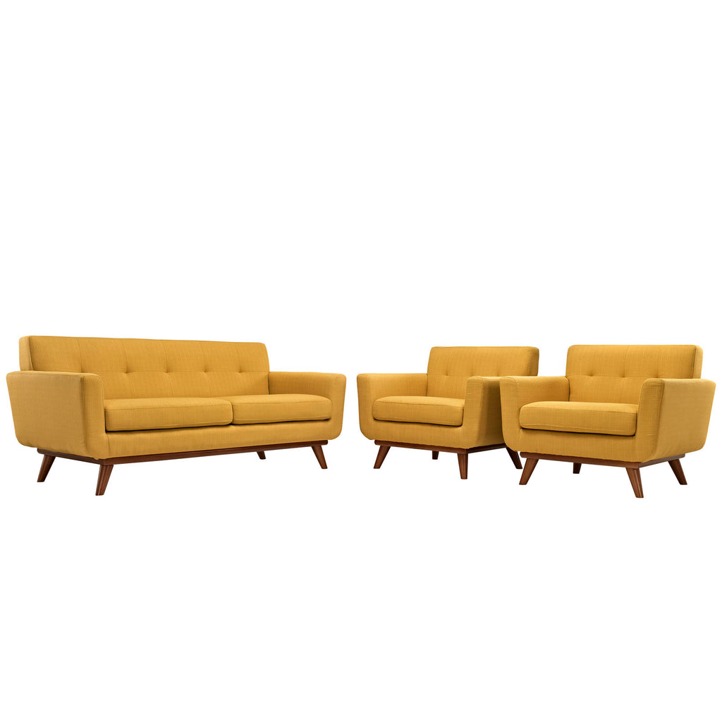 Engage Armchairs and Loveseat Set of 3 in Citrus