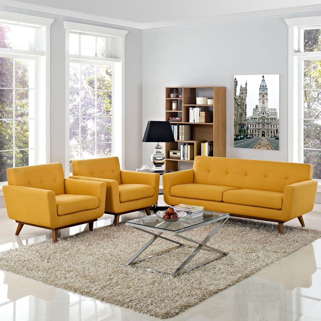 Engage Armchairs and Loveseat Set of 3 in Citrus