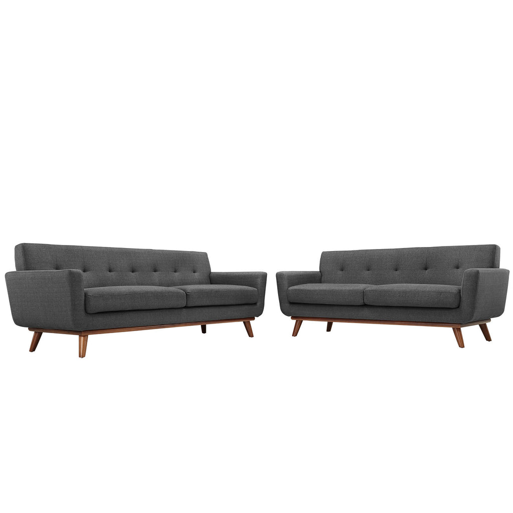 Engage Loveseat and Sofa Set of 2 in Gray