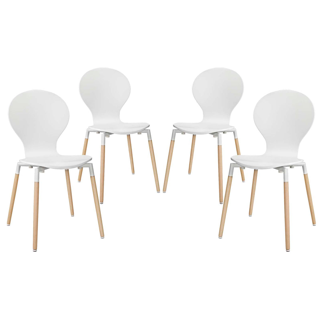 Path Dining Chair Set of 4 in White