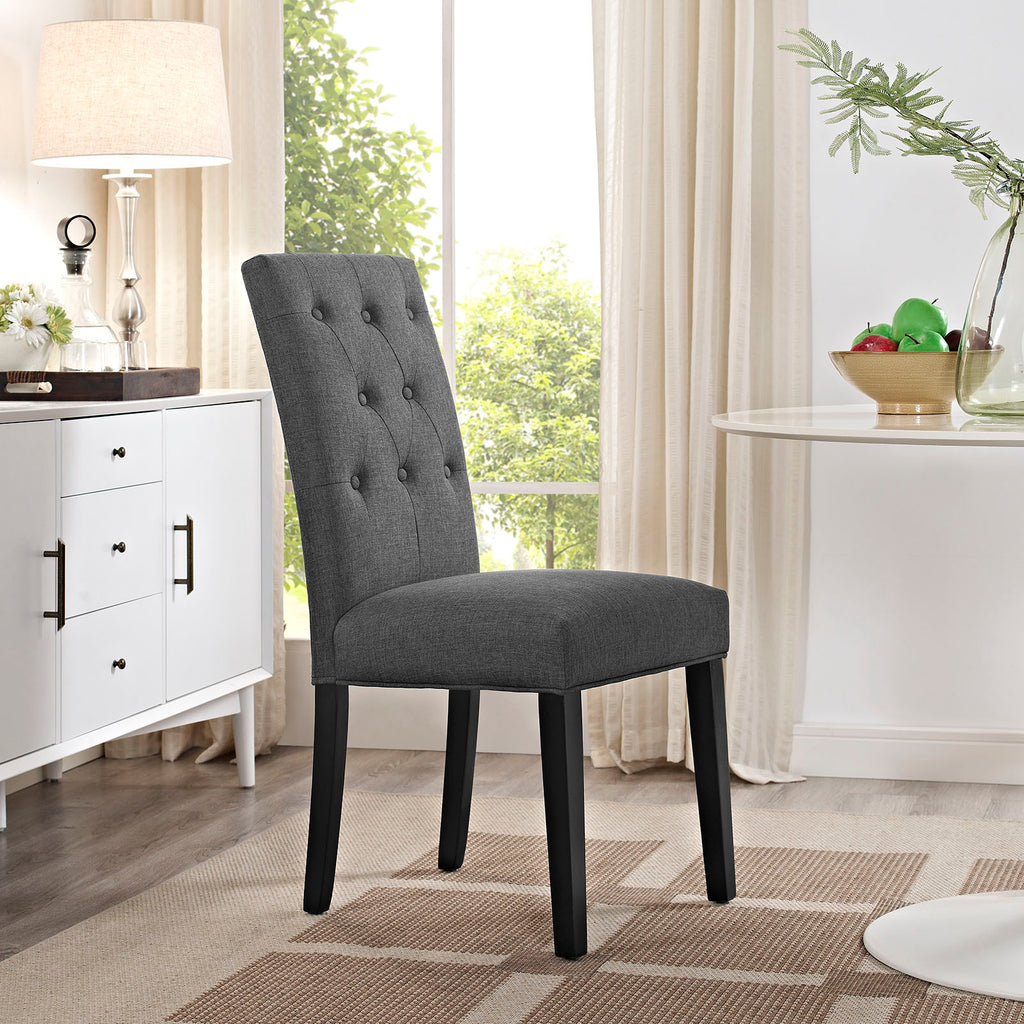 Confer Dining Fabric Side Chair in Gray