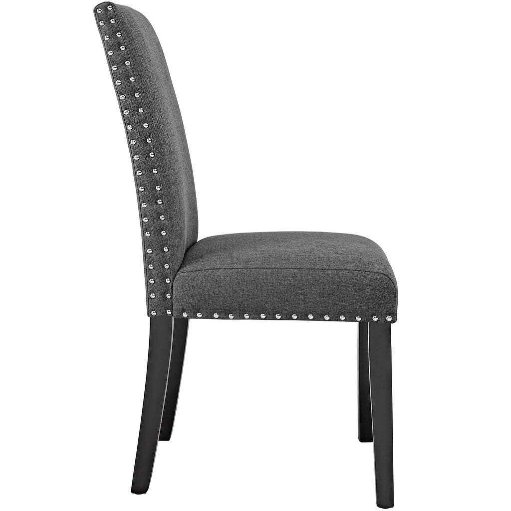 Parcel Dining Upholstered Fabric Side Chair in Gray
