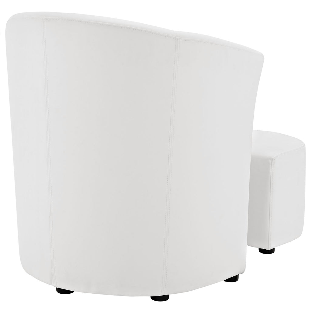 Divulge Armchair and Ottoman in White