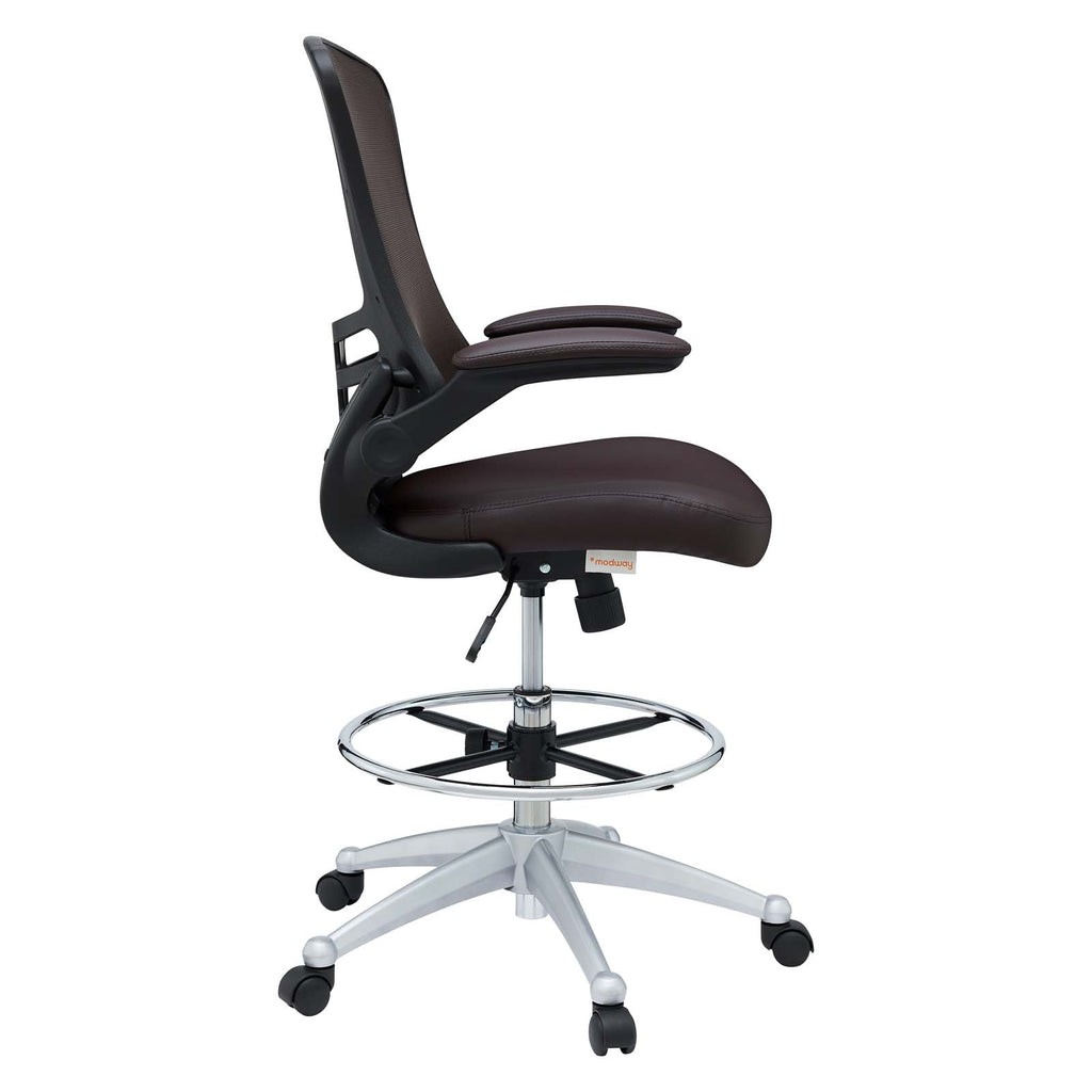 Attainment Vinyl Drafting Chair in Brown