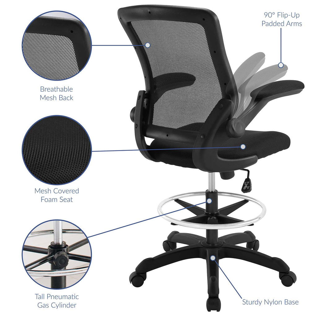 Veer Drafting Chair in Black