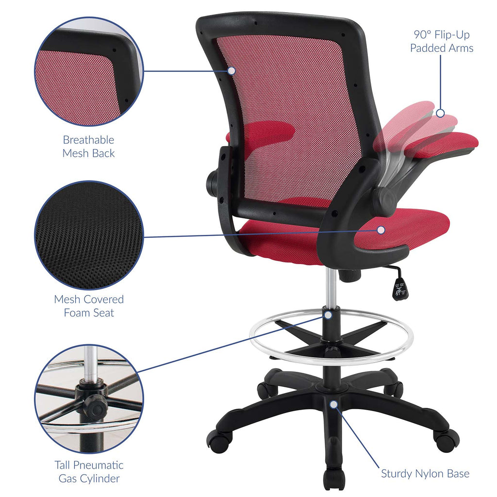 Veer Drafting Chair in Red