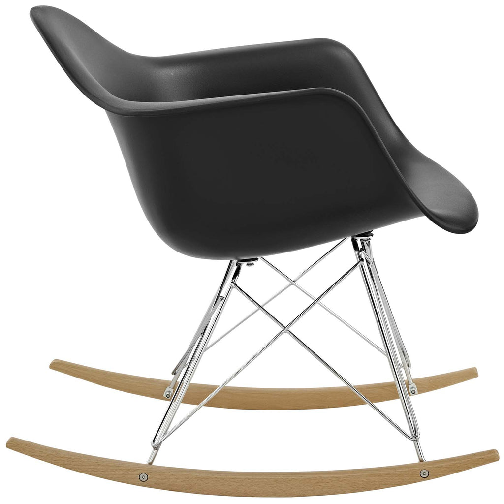 Rocker Plastic Lounge Chair in Black