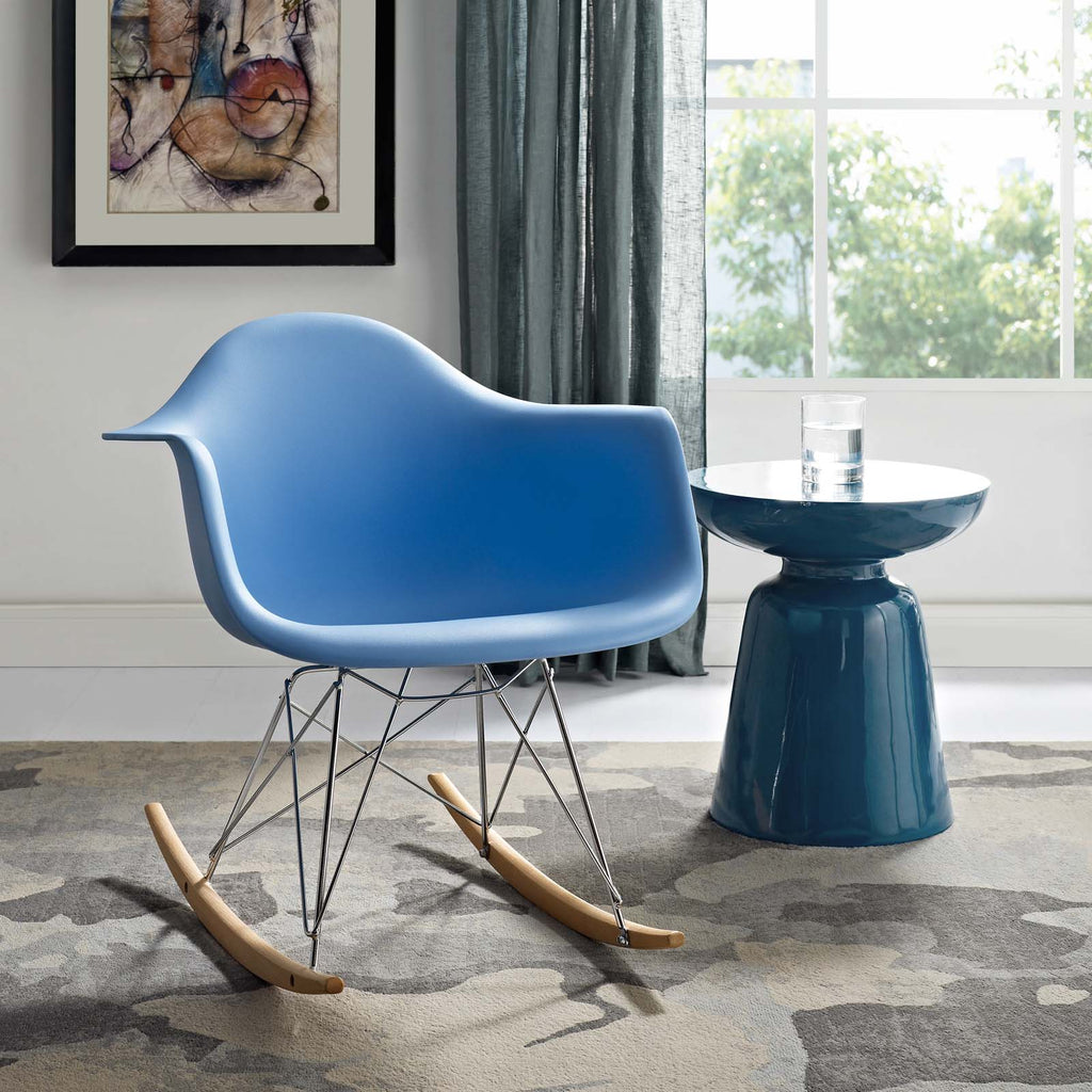 Rocker Plastic Lounge Chair in Blue
