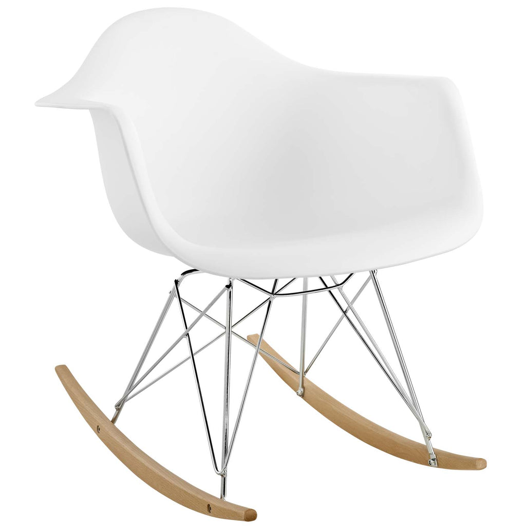 Rocker Plastic Lounge Chair in White