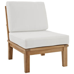 Marina 5 Piece Outdoor Patio Teak Set in Natural White-1