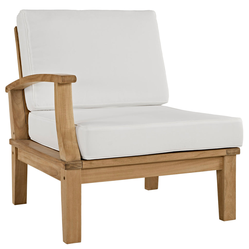 Marina 5 Piece Outdoor Patio Teak Set in Natural White-1