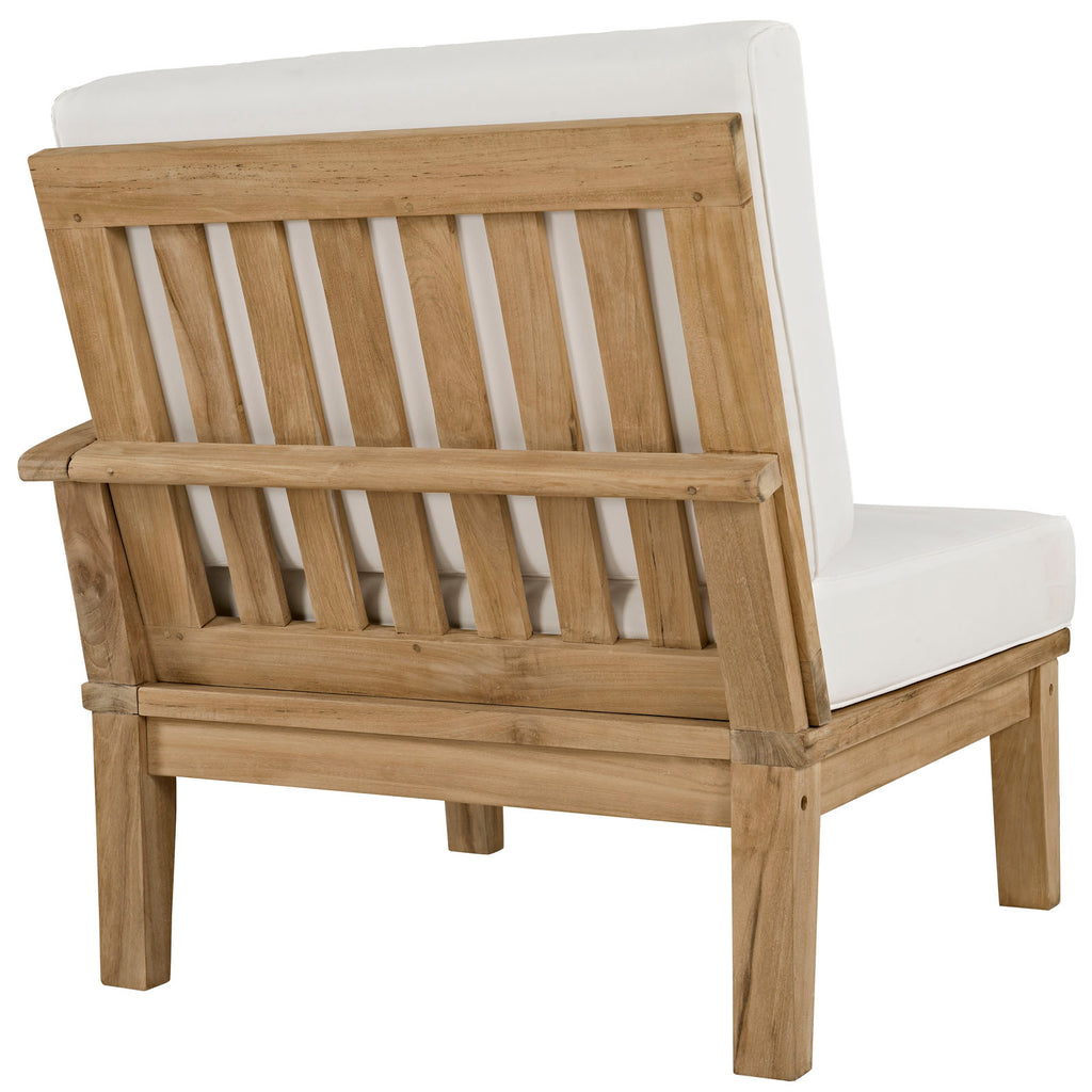 Marina 5 Piece Outdoor Patio Teak Set in Natural White-1