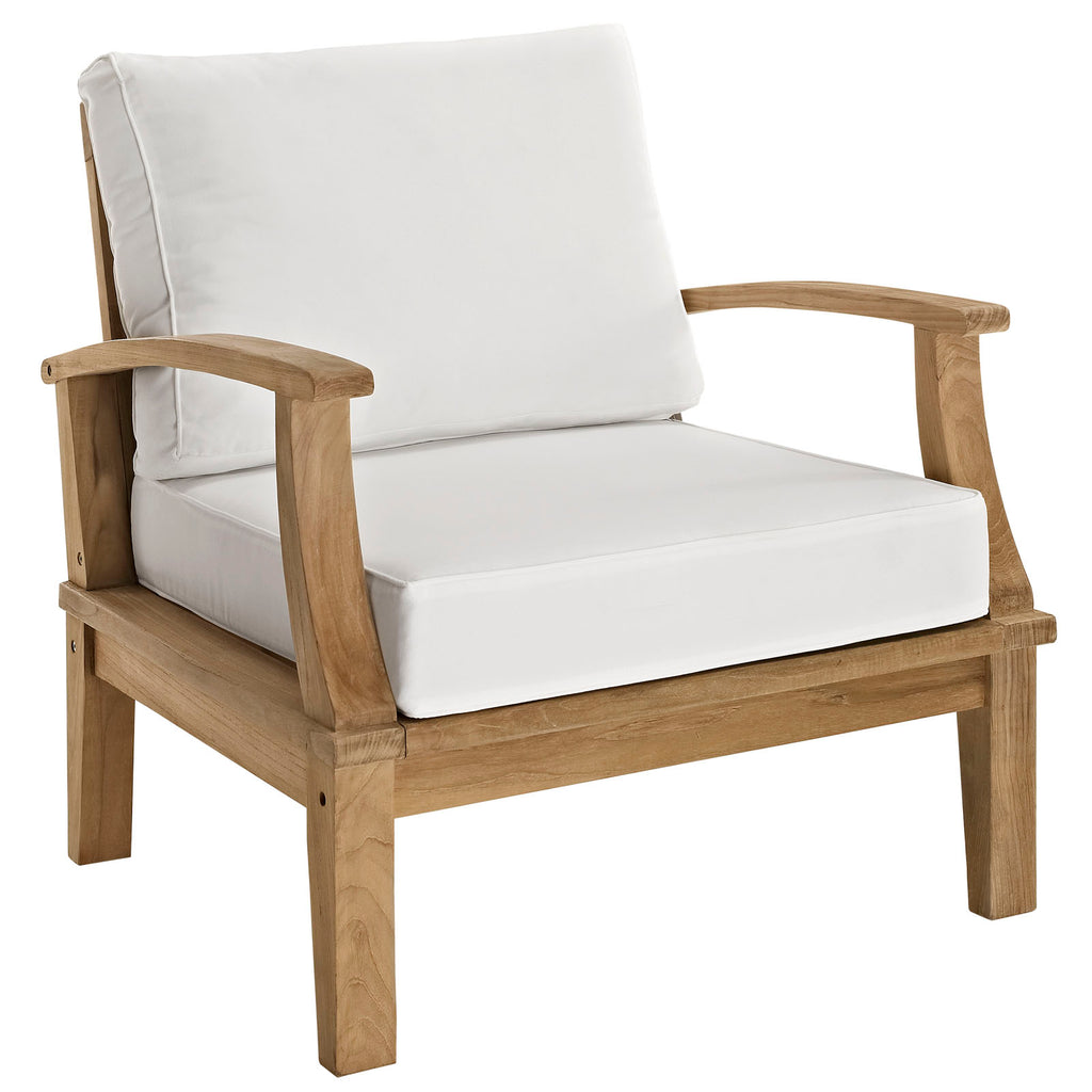 Marina 3 Piece Outdoor Patio Teak Set in Natural White-2