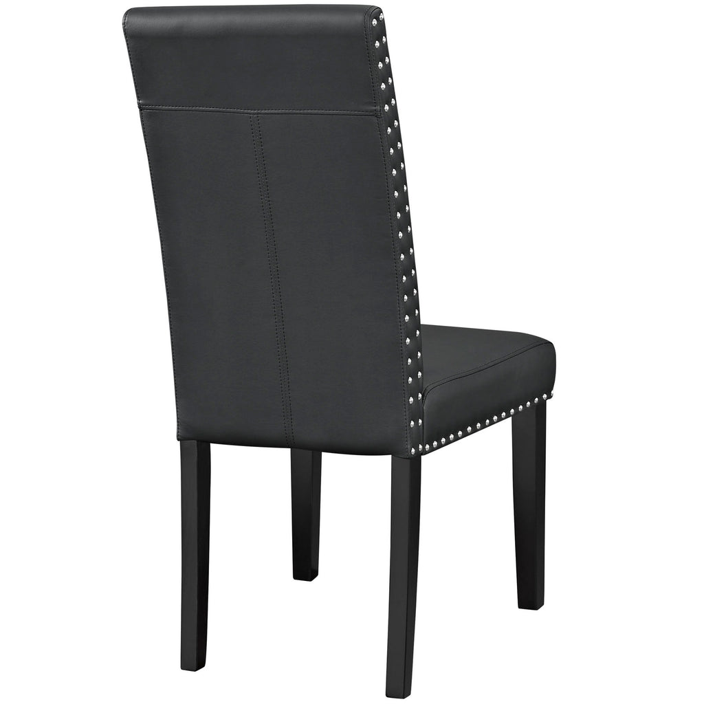 Parcel Dining Faux Leather Side Chair in Black