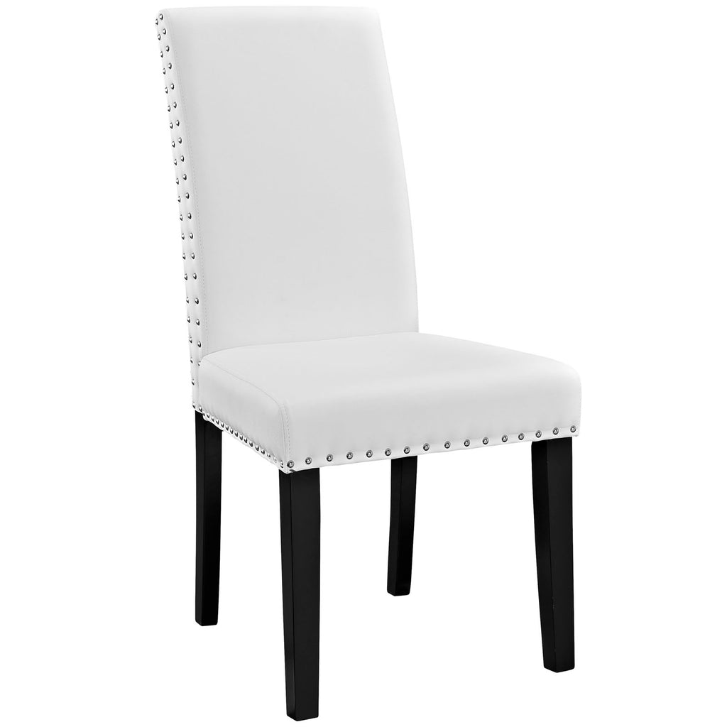 Parcel Dining Faux Leather Side Chair in White