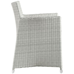Junction Dining Outdoor Patio Armchair in Gray White