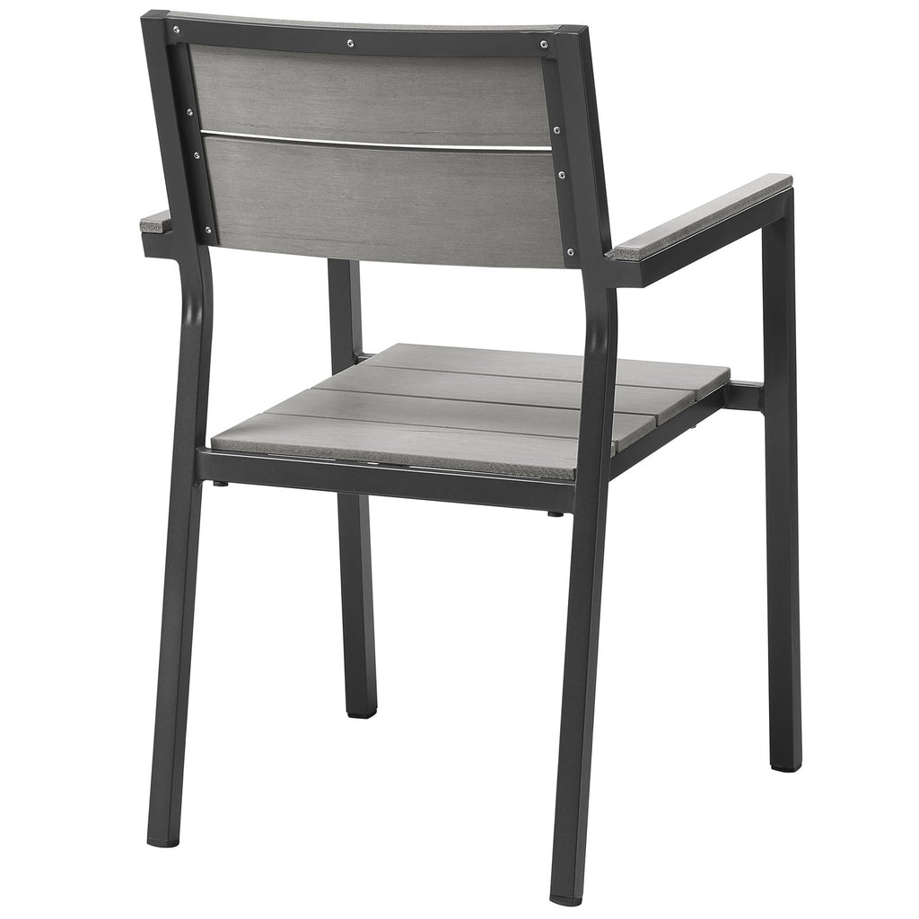 Maine Dining Outdoor Patio Armchair in Brown Gray