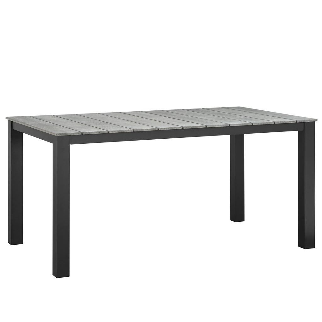 Maine 63" Outdoor Patio Dining Table in Brown Gray
