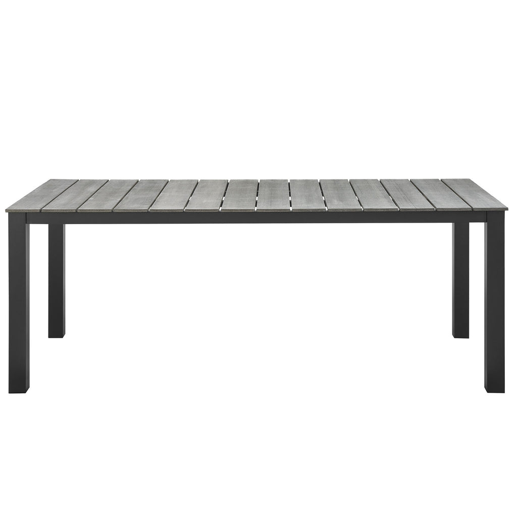 Maine 80" Outdoor Patio Dining Table in Brown Gray
