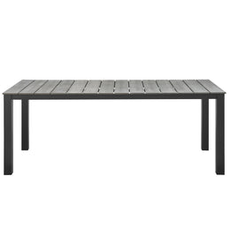 Maine 80" Outdoor Patio Dining Table in Brown Gray