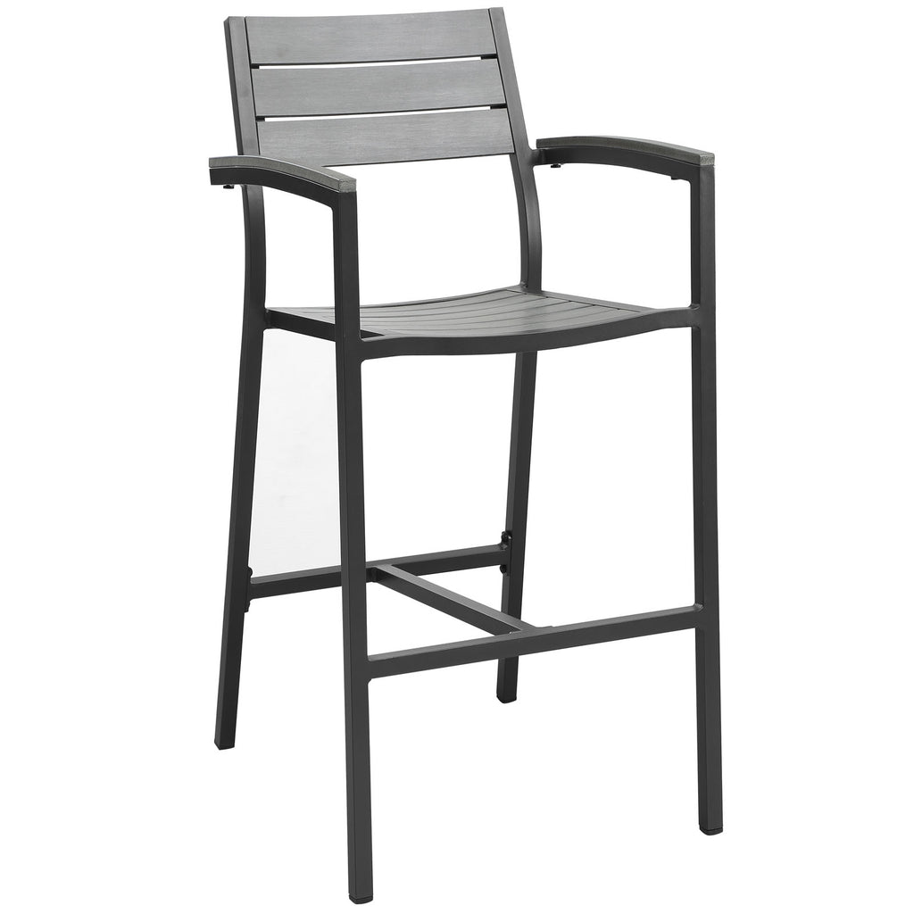 Maine Outdoor Patio Bar Stool in Brown Gray