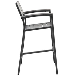 Maine Outdoor Patio Bar Stool in Brown Gray
