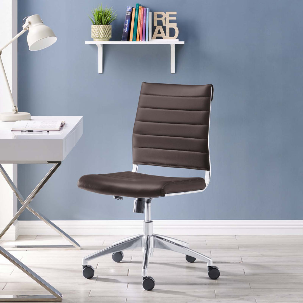 Jive Armless Mid Back Office Chair in Brown