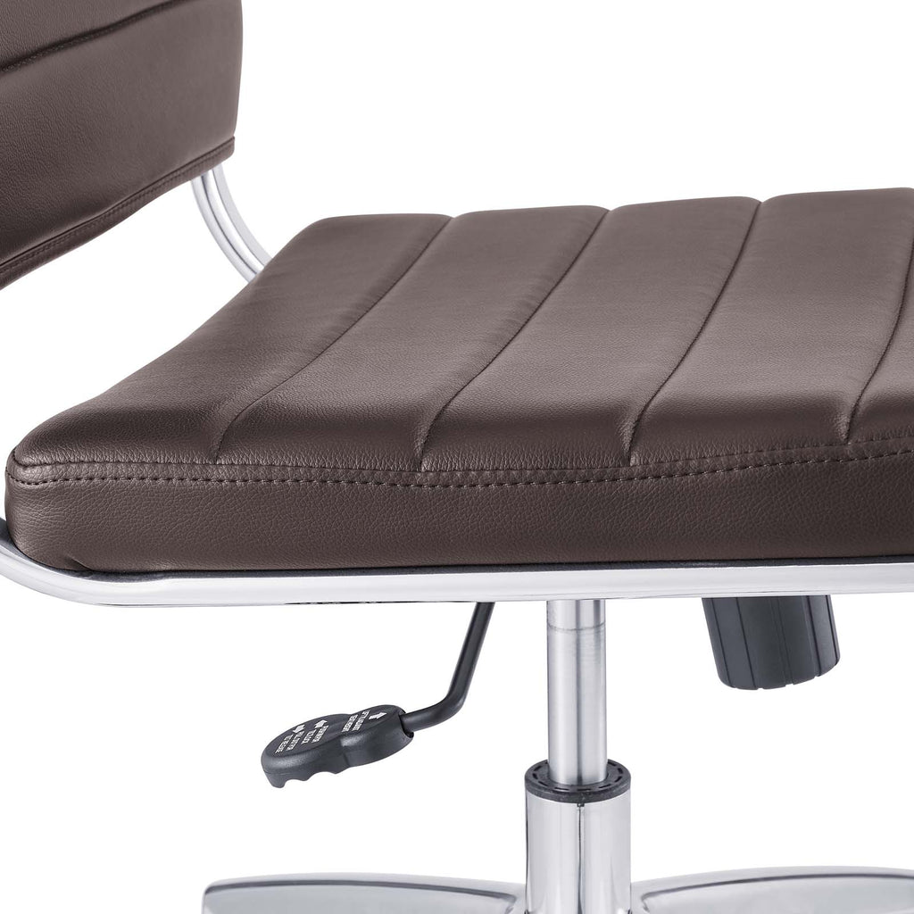 Jive Armless Mid Back Office Chair in Brown