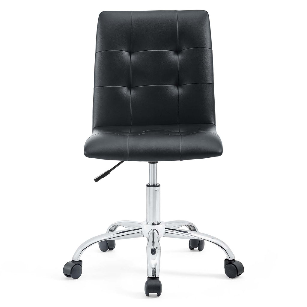 Prim Armless Mid Back Office Chair in Black