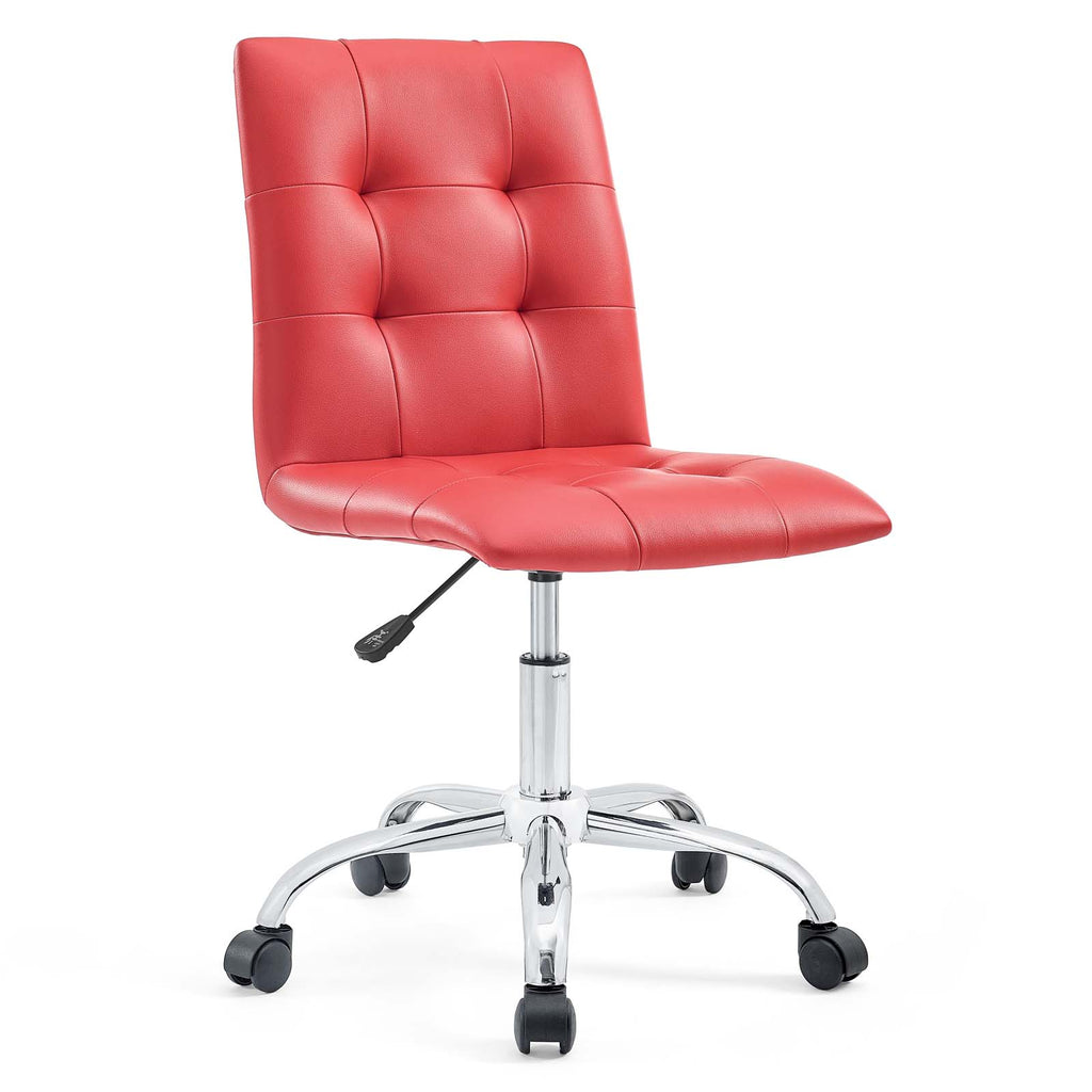 Prim Armless Mid Back Office Chair in Red
