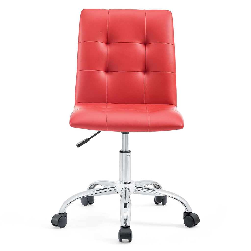 Prim Armless Mid Back Office Chair in Red