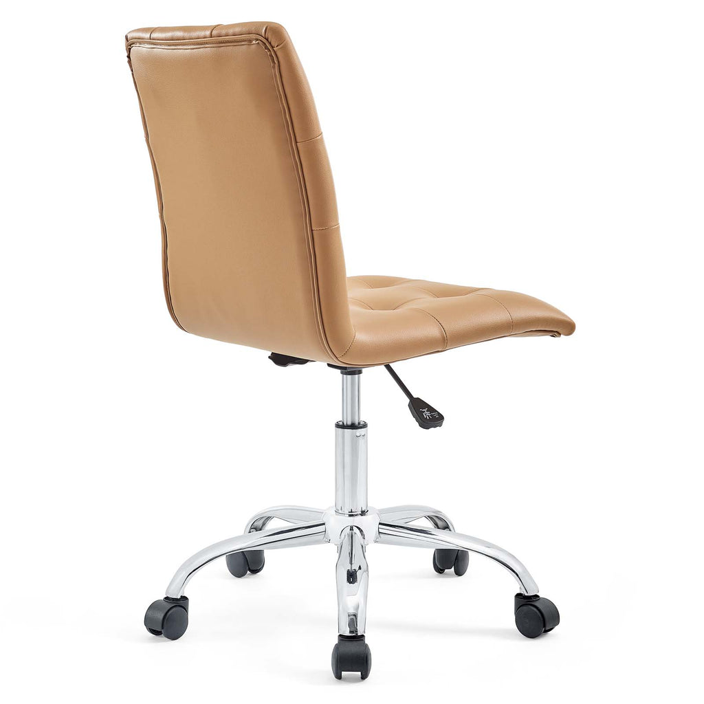 Prim Armless Mid Back Office Chair in Tan