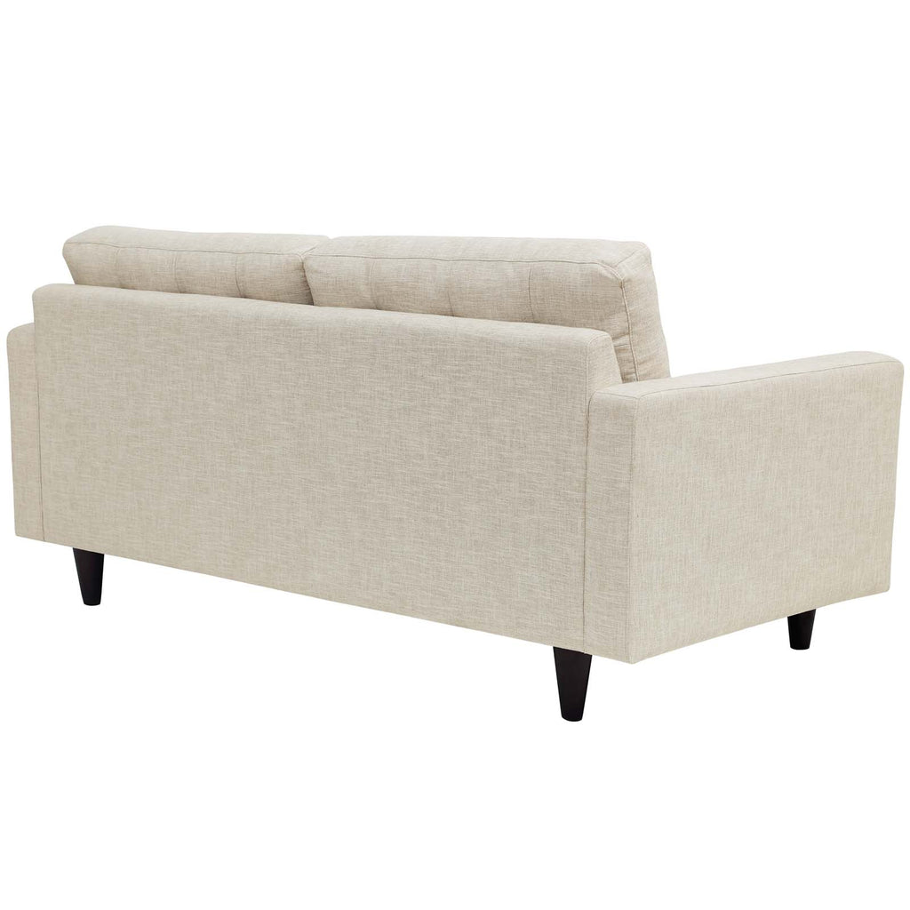 Empress Upholstered Fabric Loveseat in Beige