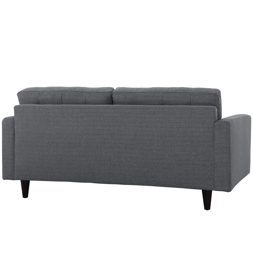 Empress Upholstered Fabric Loveseat in Gray