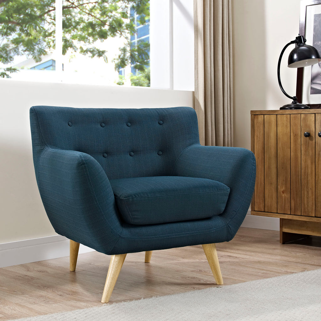 Remark Upholstered Fabric Armchair in Azure