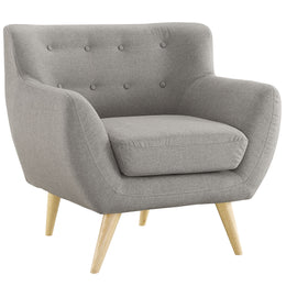 Remark Upholstered Fabric Armchair in Light Gray