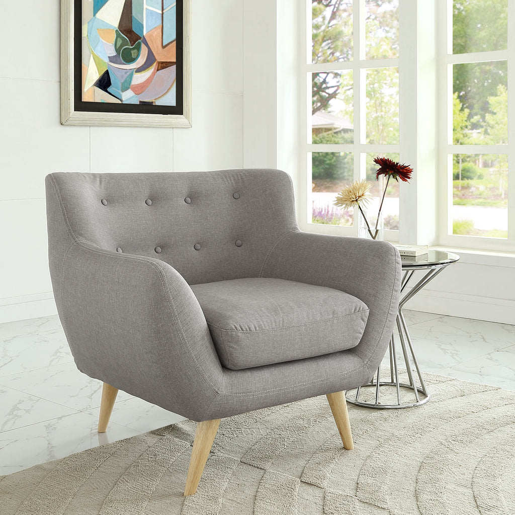 Remark Upholstered Fabric Armchair in Light Gray